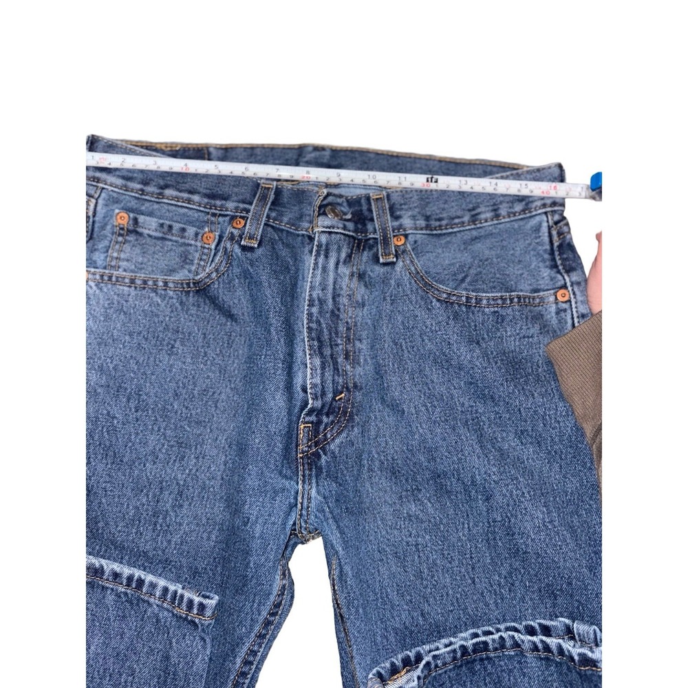 Levi's 505 Mens Denim Blue Jeans 32x30 Regular Fit Medium Wash 100% Cotton - Picture 5 of 11
